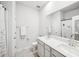 Bathroom with double sinks, modern fixtures, and a clean, bright aesthetic at 9525 Festival Way, Charlotte, NC 28215