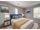 Cozy bedroom featuring a plush bed, modern decor, and ample natural light at 1023 Triece Ln, Charlotte, NC 28215