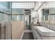 A bright bathroom featuring a glass shower, vanity, and modern fixtures at 123 Sailview Rd, Mooresville, NC 28117