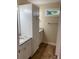 Bathroom with granite countertop, white cabinets, and storage at 136 Ridge Run Dr, Statesville, NC 28625