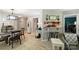 Dining area featuring stylish lighting and easy access to kitchen and living areas at 2533 Stockbridge Dr, Charlotte, NC 28210