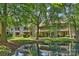 Picturesque pond reflecting nearby homes and trees, with well-maintained landscaping at 2533 Stockbridge Dr, Charlotte, NC 28210