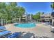 Community swimming pool with multiple lounge chairs for relaxing by the water at 2533 Stockbridge Dr, Charlotte, NC 28210