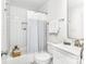 Bathroom featuring subway tile shower and modern fixtures at 4633 Old Mill Rd, Gastonia, NC 28056