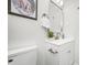 Bathroom featuring a sleek white vanity and modern accents at 4633 Old Mill Rd, Gastonia, NC 28056