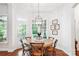 Bright breakfast nook with round table, wood chairs, and large windows overlooking the backyard at 5424 Morris Hunt Dr, Fort Mill, SC 29708