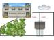 Visual representation of the lot, illustrating dimensions and property lines for the home including nearby trees at 6712 W Sugar Creek Rd, Charlotte, NC 28269