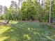Expansive backyard with a lush green lawn, bordered by mature trees and tasteful landscaping, providing a peaceful retreat at 705 Vintage Creek Dr, Matthews, NC 28104