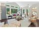 Sun-lit living room showcasing large windows with picturesque backyard views and stylish decor at 705 Vintage Creek Dr, Matthews, NC 28104