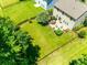 Well maintained backyard with a patio seating area and manicured landscaping, surrounded by a wood fence at 7930 Kelburn Ln, Charlotte, NC 28273