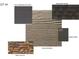 Exterior siding and roofing materials with paint samples at 1029 Mapletree Ln, Indian Trail, NC 28079
