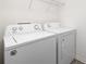 Laundry room equipped with modern Amana washer and dryer units for convenient laundry care at 124 Canada Dr # 45, Statesville, NC 28166