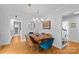 Charming dining room featuring hardwood floors, modern lighting, and stylish decor at 1729 Kensington Dr, Charlotte, NC 28205