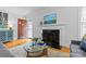 Bright living room with fireplace, hardwood floors, and stylish furnishings at 1729 Kensington Dr, Charlotte, NC 28205