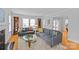 Spacious living room featuring hardwood floors, built-in shelving, and comfortable seating at 1729 Kensington Dr, Charlotte, NC 28205