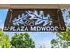 Close-up of neighborhood sign for Plaza Midwood at 1729 Kensington Dr, Charlotte, NC 28205
