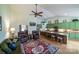 Open living area featuring vaulted ceiling, hardwood floors, and updated kitchen at 2310 Gill Jordan Rd, Chester, SC 29706