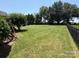 A spacious, well-manicured backyard with lush green grass and a black metal fence at 2567 Holly Oak Ln, Gastonia, NC 28056