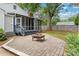 Backyard patio area leads to a screened in porch, grassy yard, and wooden fence at 34 Admiral Sw Ave, Concord, NC 28027
