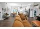 Open-concept living space with white cabinetry and stainless appliances at 5016 Old Pine Ln, Cherryville, NC 28021