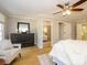 Spacious bedroom features hardwood floors, closet and neutral paint at 7356 Terrace Dr, Charlotte, NC 28211