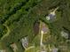 Aerial view of private estates surrounded by lush greenery and mature trees, showcasing multiple pools and a private lake at 102 Antioch Plantation Dr # 18, Matthews, NC 28104