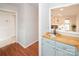 Interior view of a home showcasing a kitchen counter and a glimpse into the living room area at 10945 Winterbourne Ct, Charlotte, NC 28277