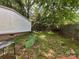 View of home's back exterior and grassy backyard with wooded privacy fence at 151 First S St # 122 & 123, Fort Mill, SC 29708