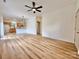 Open living space with hardwood floors and a view of the kitchen at 1657 Diary Dr, Rock Hill, SC 29730