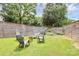 Grassy backyard with a fire pit and seating area, creating a cozy outdoor space at 2600 Palm Ave, Charlotte, NC 28205