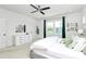 Comfortable bedroom featuring neutral colors, a ceiling fan, and natural light at 2600 Palm Ave, Charlotte, NC 28205