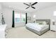 Bright bedroom featuring neutral colors, a ceiling fan, and natural light at 2600 Palm Ave, Charlotte, NC 28205