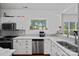 Bright kitchen featuring white cabinets, stainless steel appliances, and a window with backyard views at 2625 E 5Th St # F, Charlotte, NC 28204