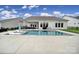 This backyard features a private pool, lounge chairs, patio seating, and meticulously manicured landscaping at 3255 Split Rail Ln, Lancaster, SC 29720