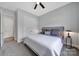 Comfortable bedroom with carpet, ceiling fan, and a closet with double doors at 3255 Split Rail Ln, Lancaster, SC 29720