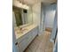 Bathroom featuring a long vanity, ceramic tile floor, and separate shower at 4230 Berry Hill Ct, Concord, NC 28025