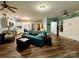 Expansive living room seamlessly connecting the kitchen and bathroom, perfect for functional living at 4230 Berry Hill Ct, Concord, NC 28025