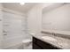 Bathroom vanity features granite countertops, and a shower and bathtub combination at 5160 Thomasville Dr # 123, Belmont, NC 28012