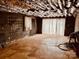 The unfinished basement features block walls, exposed ceiling, and concrete floor at 6714 Old Shelby Rd, Vale, NC 28168