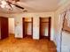Bedroom featuring a ceiling fan, carpet, and closet at 6714 Old Shelby Rd, Vale, NC 28168