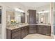 Granite countertops, dual sinks, and custom cabinetry enhance this bathroom's appeal at 7018 Dowington Dr, Charlotte, NC 28277