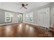 Bright living room boasts hardwood floors, a decorative fireplace, and ample natural light at 725 W Graham St, Shelby, NC 28150