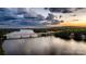 An aerial view of a bridge over a tranquil lake at 1038 Blake Rd, Albemarle, NC 28001