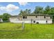 A well maintained lawn with a chain link fence and side view of the home at 1038 Blake Rd, Albemarle, NC 28001