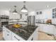 Open kitchen with stainless steel appliances, granite counter tops, and center island at 15 Old Stage Trl, Clover, SC 29710