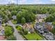Neighborhood aerial view features a tree-lined street and charming houses at 1500 Lynway Dr, Charlotte, NC 28203