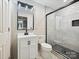 Modern bathroom featuring a sleek vanity, toilet, and shower with glass enclosure at 1505 Wimbleton Woods Dr # 5, Fort Mill, SC 29708