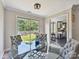 Bright dining area with a backyard view, glass table, upholstered chairs and access to kitchen at 1505 Wimbleton Woods Dr # 5, Fort Mill, SC 29708