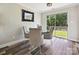 Dining area with glass table, upholstered chairs, and sliding doors leading to backyard at 1505 Wimbleton Woods Dr # 5, Fort Mill, SC 29708