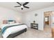 Bright bedroom featuring a ceiling fan and cozy modern furnishings at 1659 Loggerhead Dr, Lancaster, SC 29720